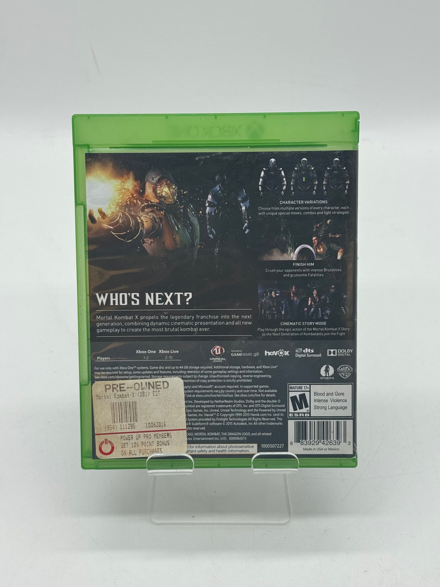 Mortal Kombat X - Microsoft Xbox One / Xbox One S / Xbox One X / Xbox Series S/X
