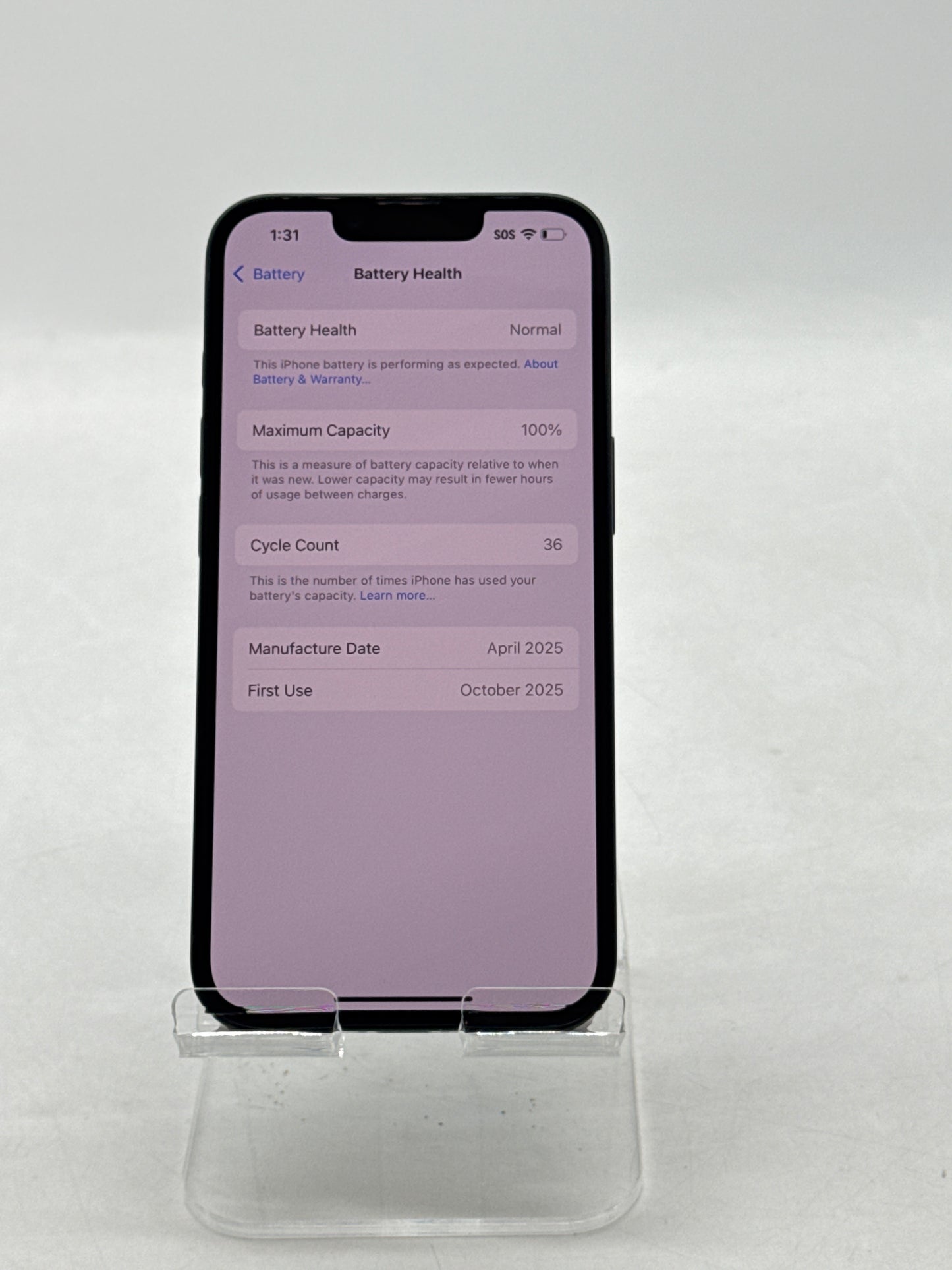 Boost Apple iPhone 16e A3212 128GB Black 100% Battery Health 36 Cycle Count