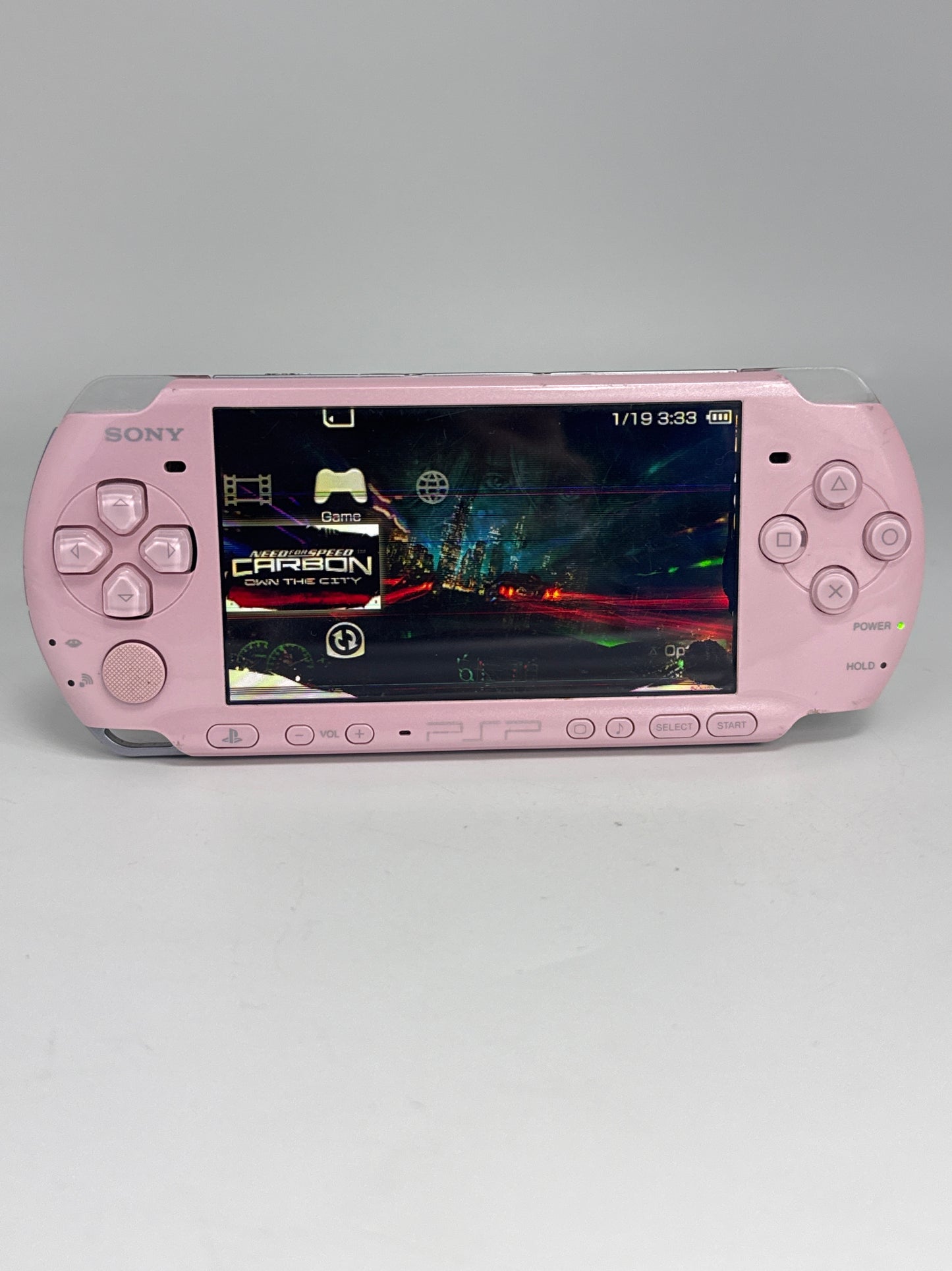 Sony PSP-3000 Pink Console #238 No Battery or Back Lid No Charger BAD DISPLAY AS IS
