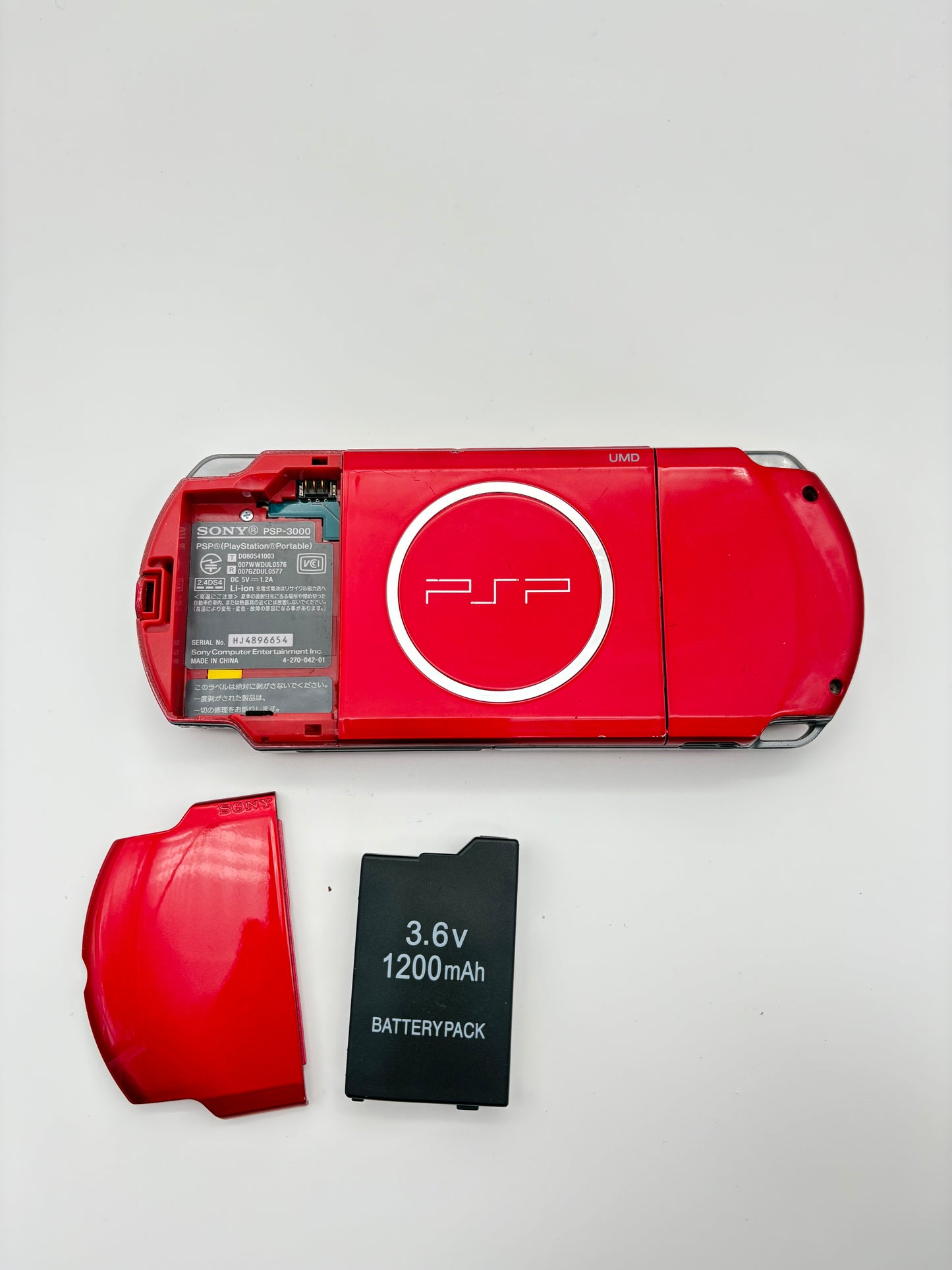Sony PSP-3000 Red Console #209 w/1200 mAh Battery !Read