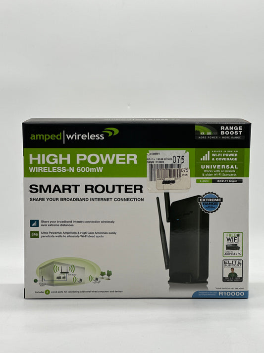 Amped HIGH POWER WIFI-N 600MW ROUTER, LONG RNG 10000 SQ FT WL COVERAGE (R10000)