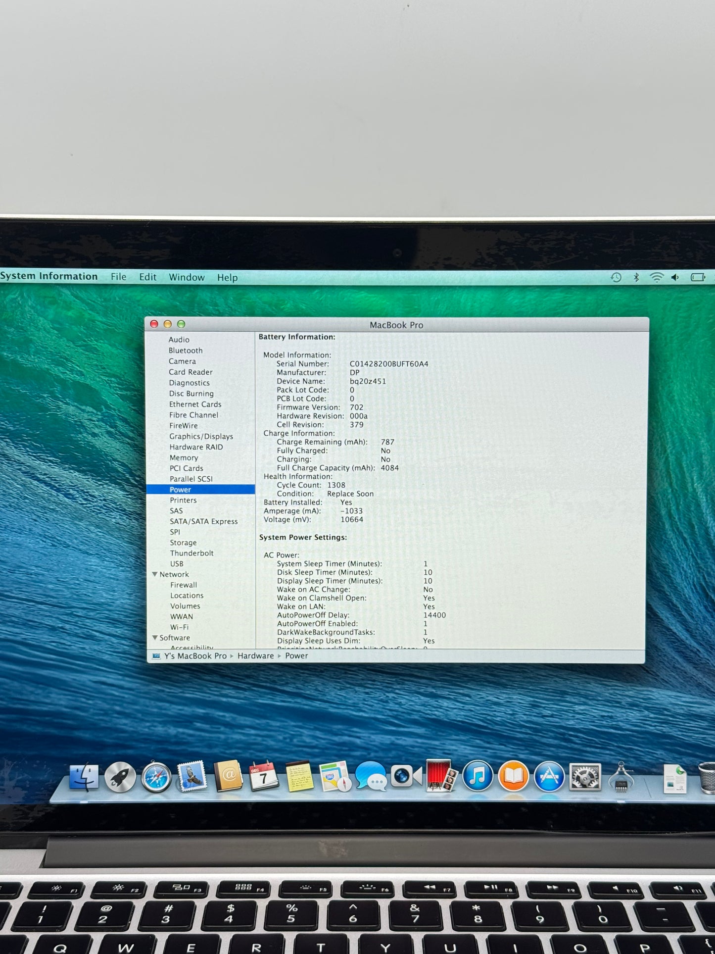 Apple MacBook Pro 13 Inch A1502 2014 Core i5 8GB 256GB Silver