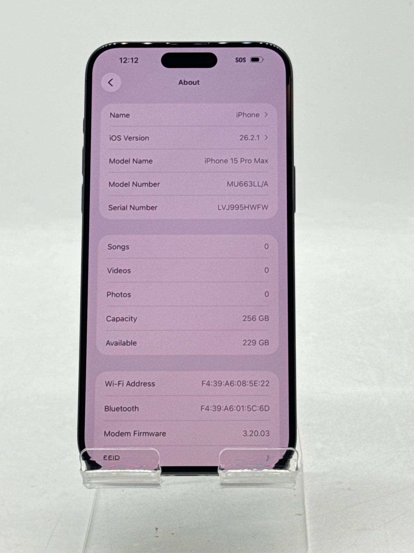 AT&T Apple iPhone 15 Pro Max A2849 256GB Black Titanium 89% Battery Health