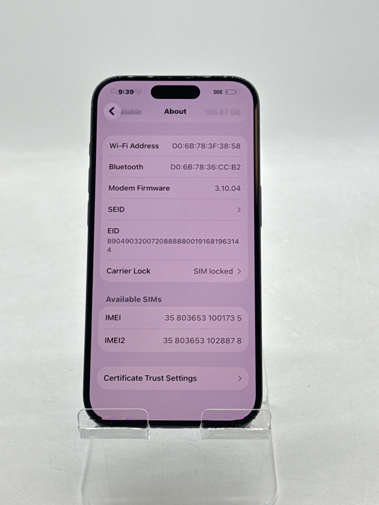 T-Mobile Apple iPhone 15 Pro A2848 128GB Blue Titanium - Cracked Back