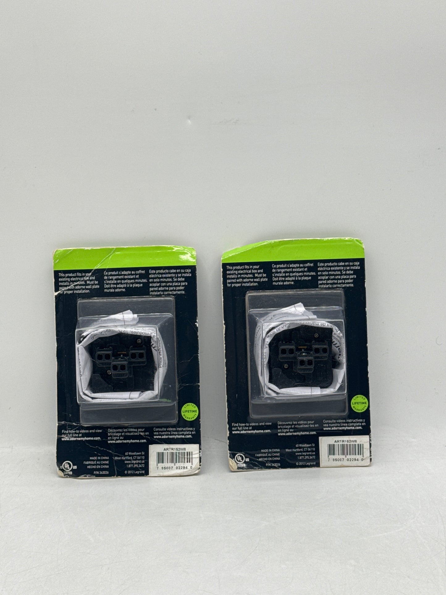 New Legrand Adorne ARTR152-W8 15A Tamper-Resistant Outlet White Finish - Lot of 2