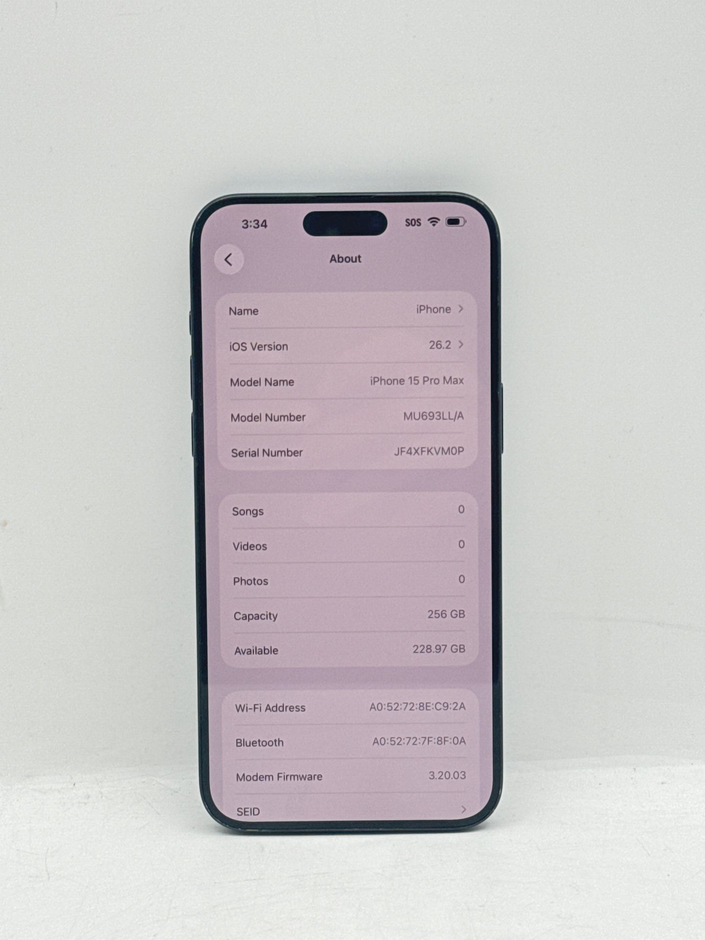 Unlocked Apple iPhone 15 Pro Max (A2849) 256GB - Blue Titanium - 86% BH