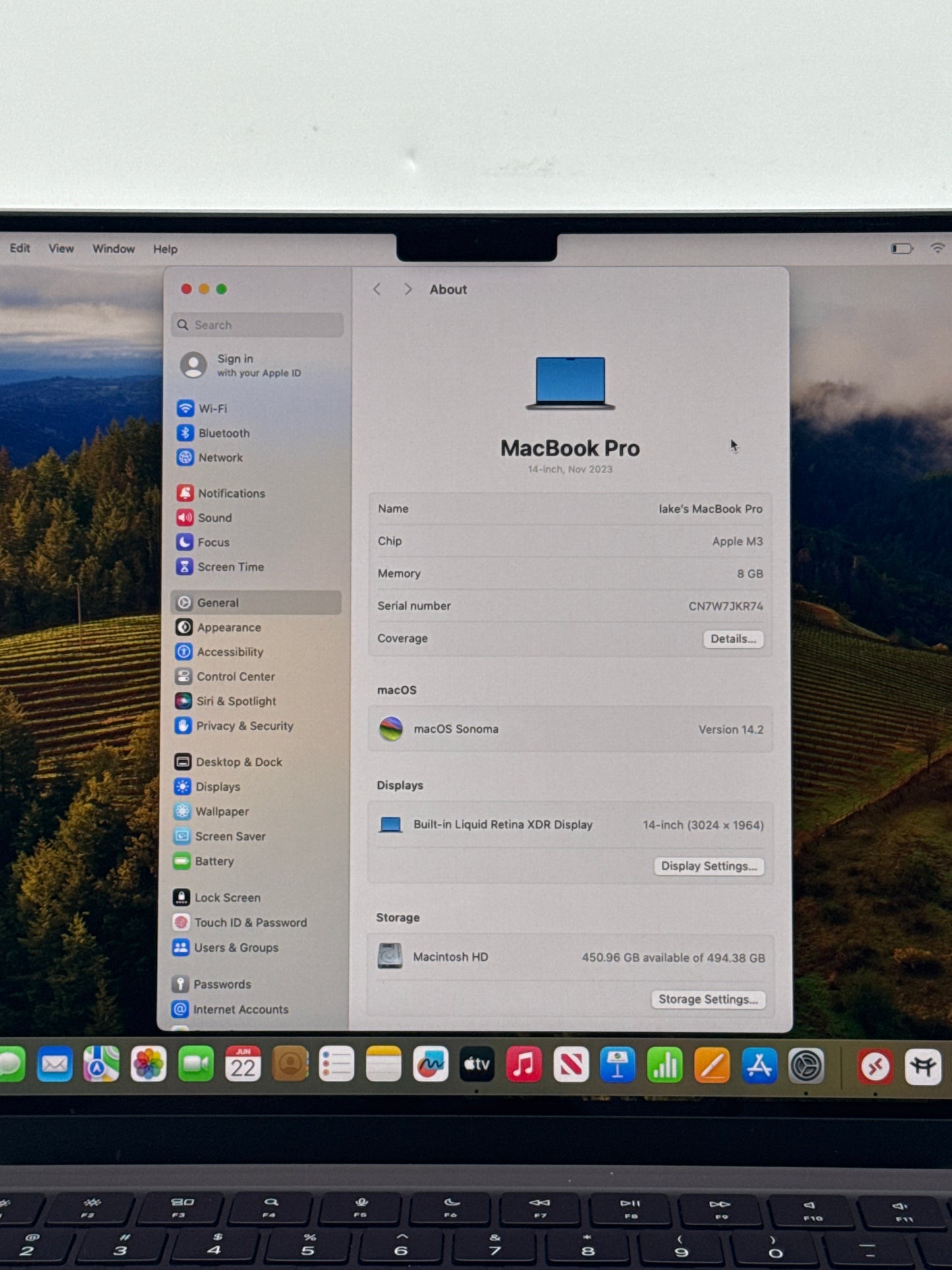 2023 Apple MacBook Pro 14.2" A2918 M3 8C-GPU 10C-CPU 512GB SSD 8GB RAM 3 Cycle