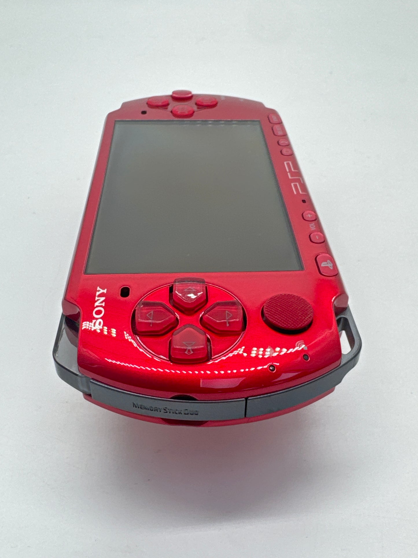 Sony PSP-3000 Red Console w/ 2400mAh Battery #105 Broken Disc Drive READ AS IS