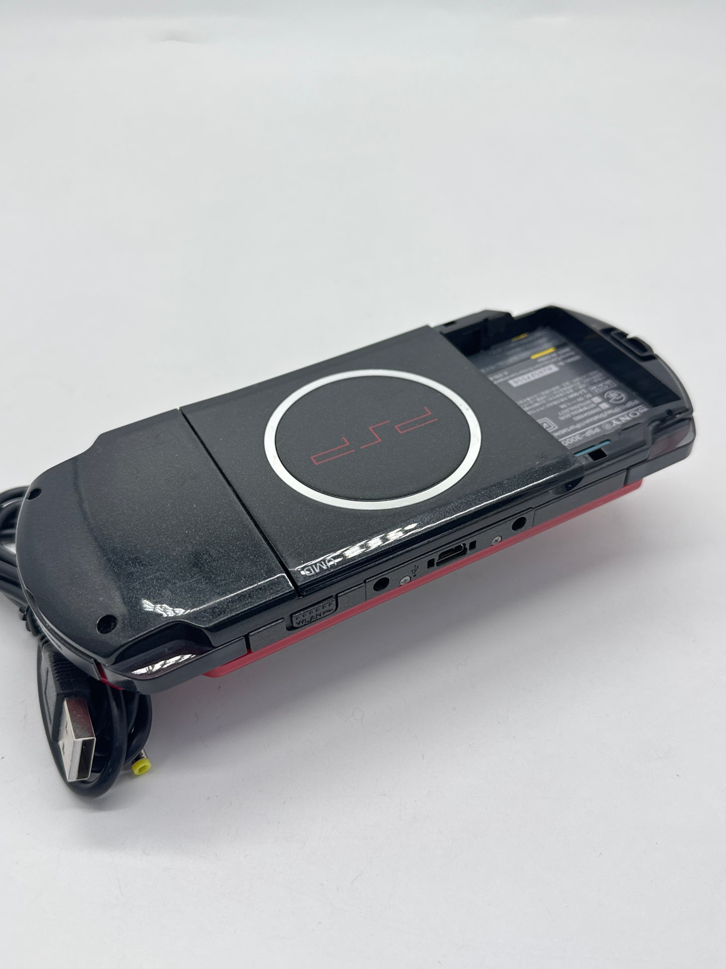 Sony PSP-3000 Red\Black Console w/ Charger #73 No Battery No Lid AS IS