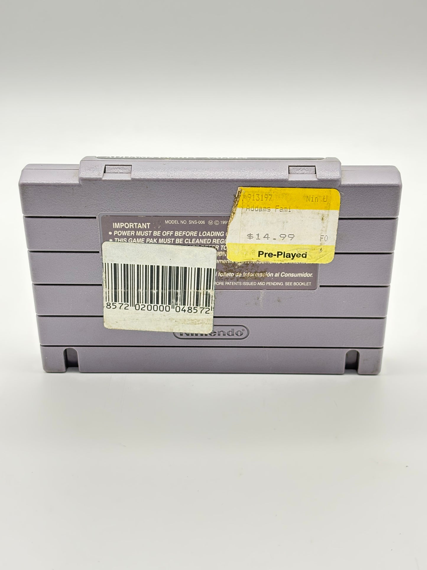 Addams Family Values Super Nintendo SNES Game Cartridge Free Shipping