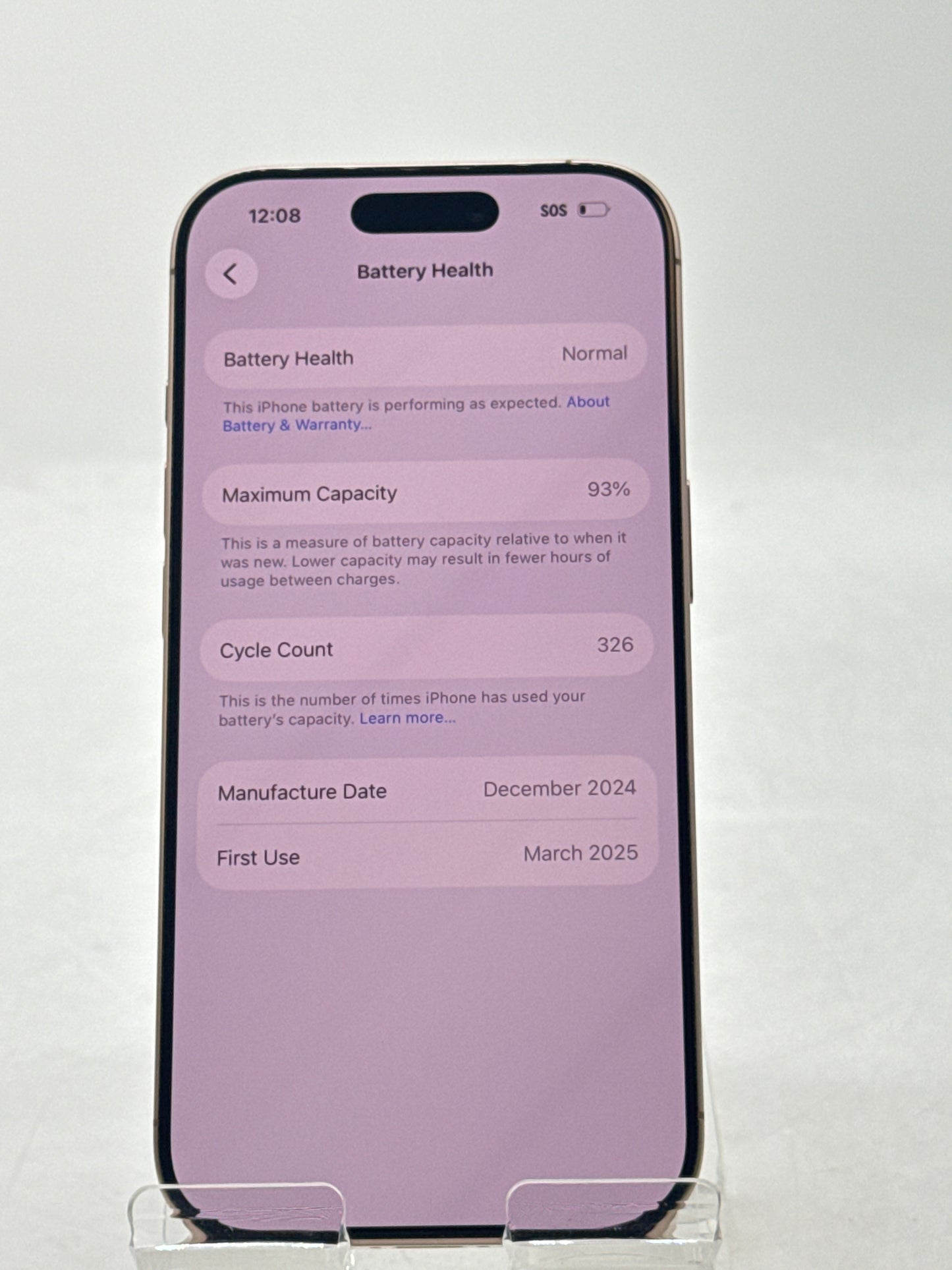 AT&T Apple iPhone 16 Pro A3083 256GB Desert Titanium 93% Battery Health 326 Cycle