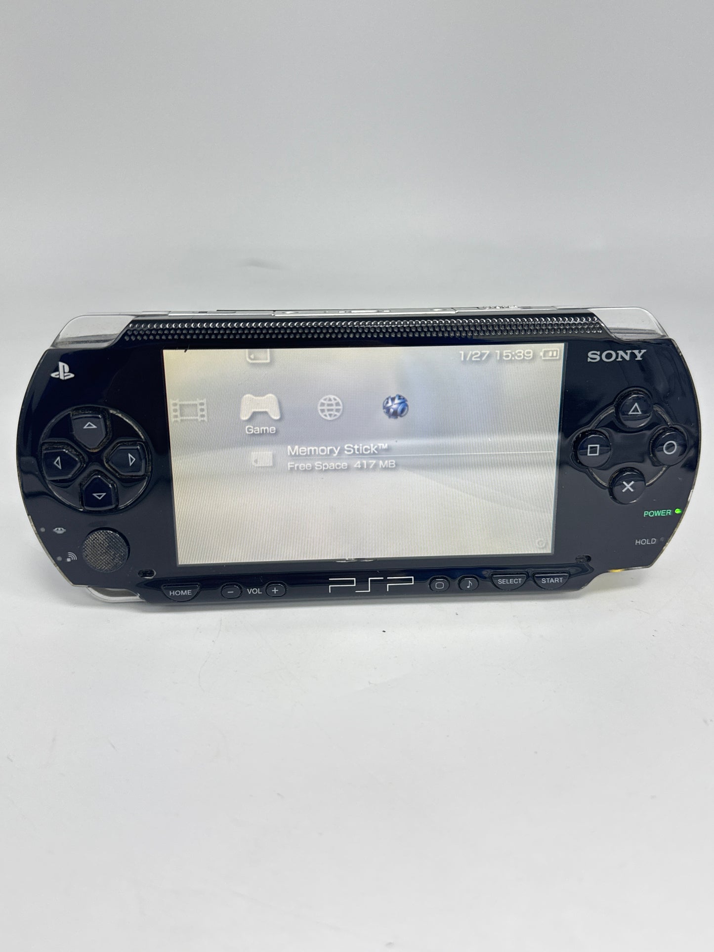 Sony PSP-1000 Piano Black Console #299 w/1800mAh Battery No Charger BAD UMD AS IS