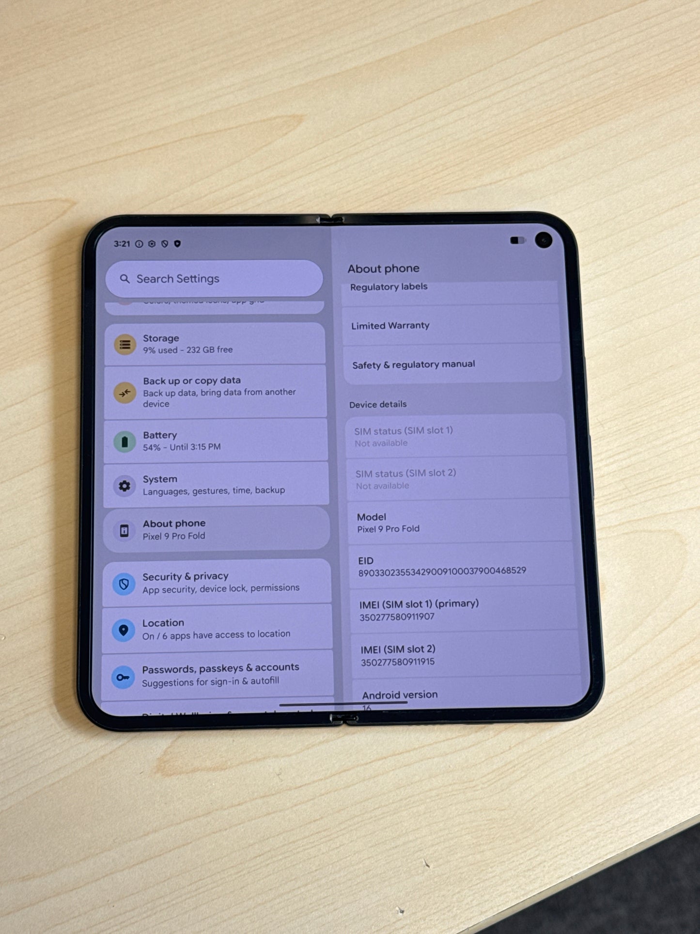 Unlocked Google Pixel 9 Pro Fold 8.0" GGH2X 256GB 16GB RAM Obsidian