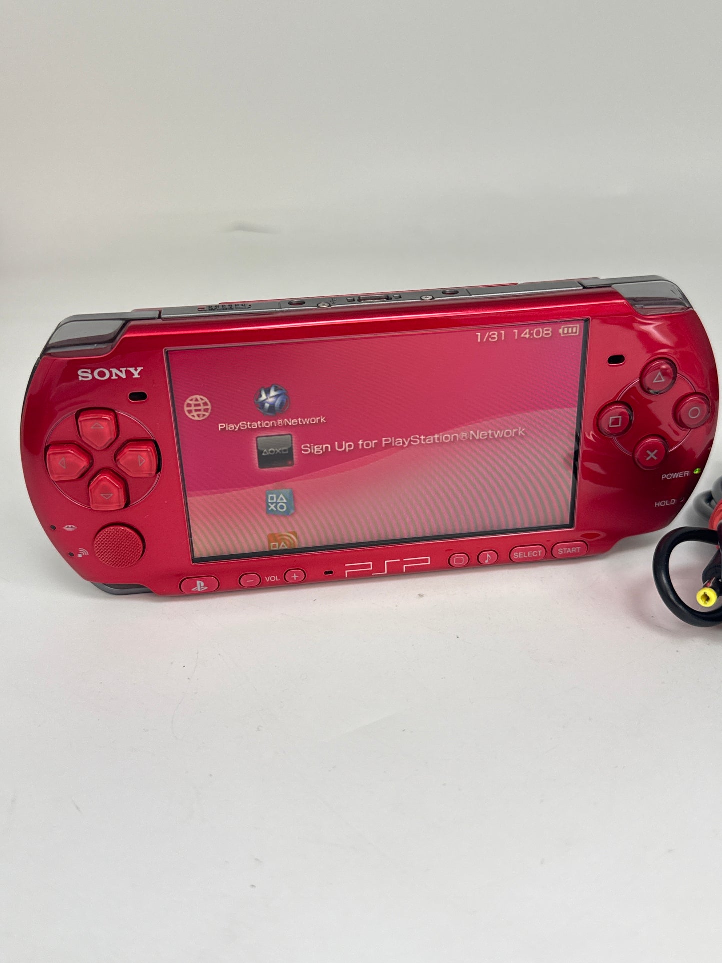 Sony PSP-3000 Red Console #58 w/ 2400mAh Battery & Charger