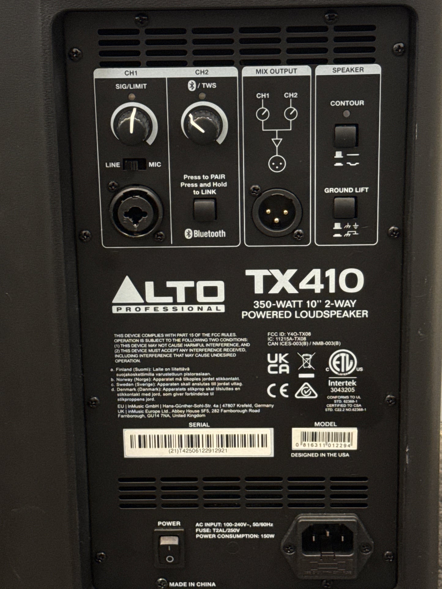 Alto Professional TX410 350-watt 10-inch Powered LoudSpeaker - Pair