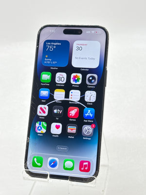 AT&T Apple iPhone 14 Pro Max A2651 256GB Space Black - Cracked Read!