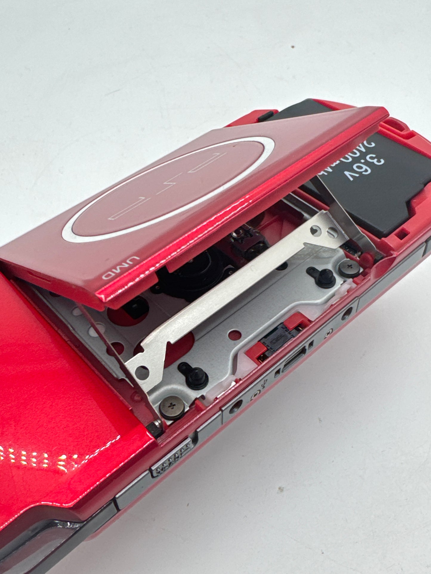 Sony PlayStation Portable PSP-3000 Red Console #370 No Back Lid AS IS