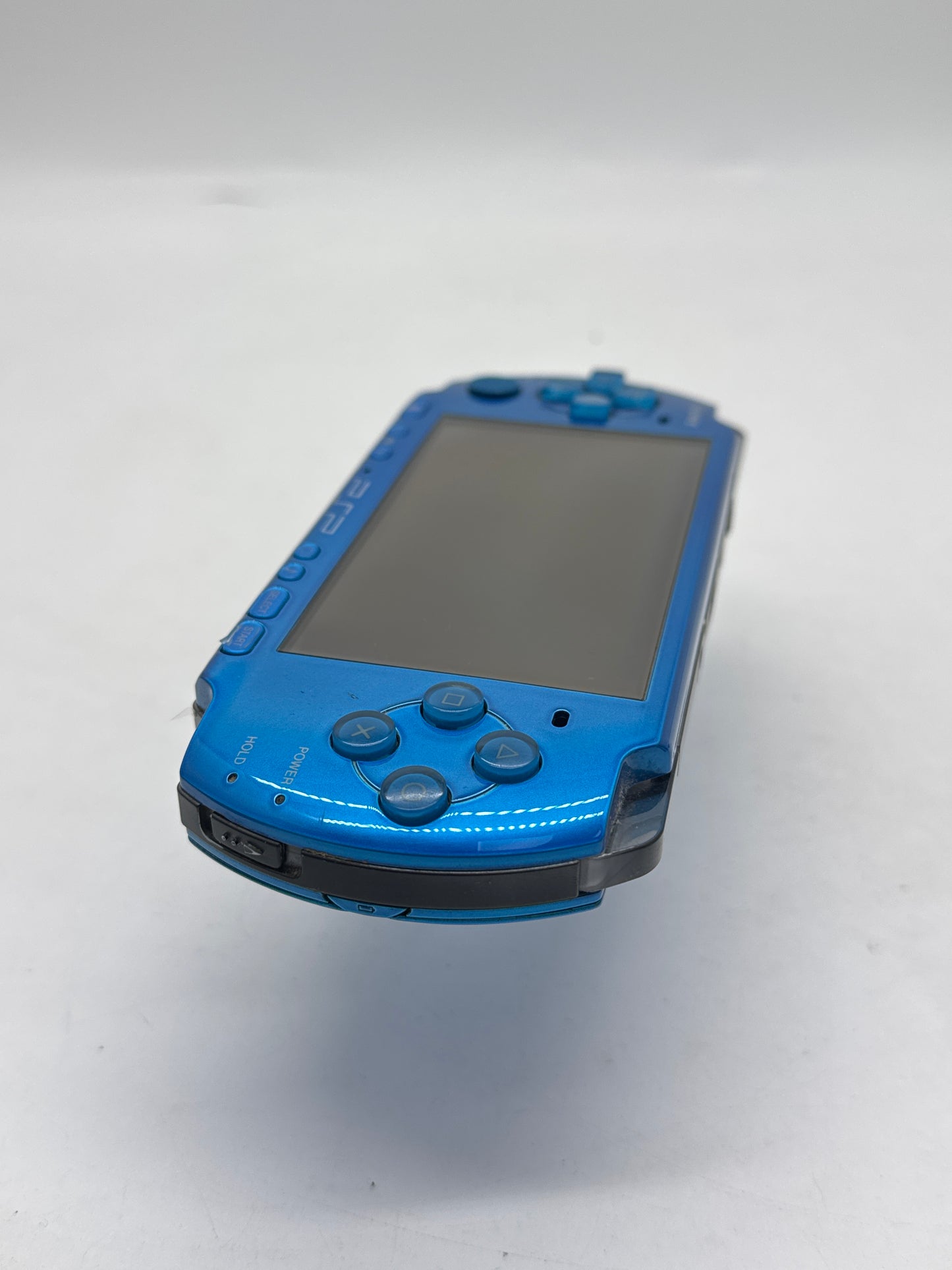 Sony PlayStation PSP-3000 Blue Console #376 w/2400mAh Battery - Line on Display AS IS