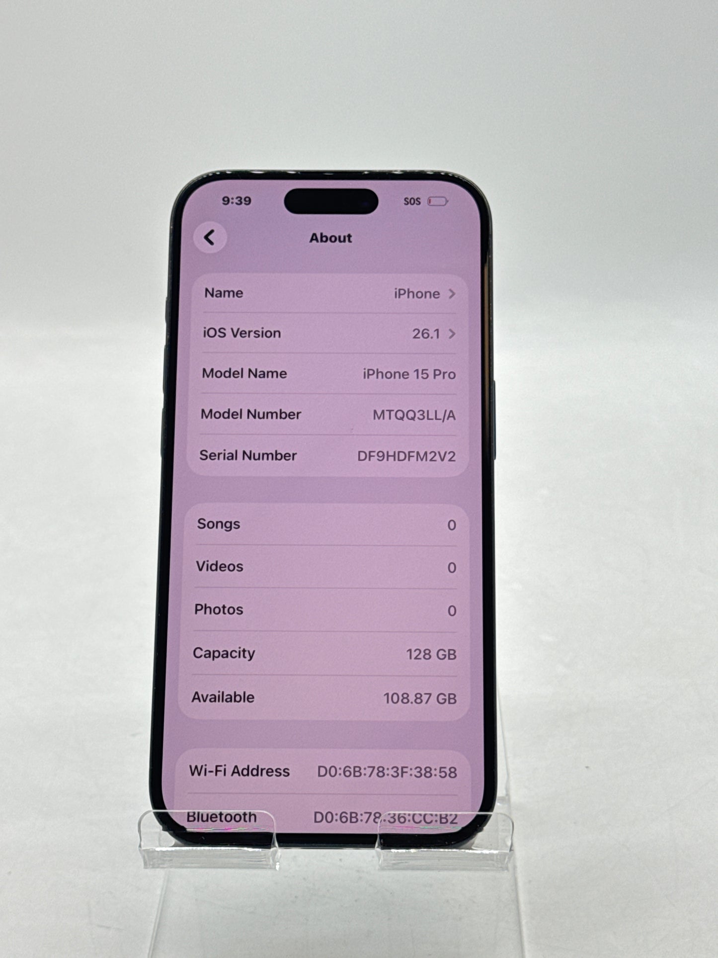 T-Mobile Apple iPhone 15 Pro A2848 128GB Blue Titanium - Cracked Back