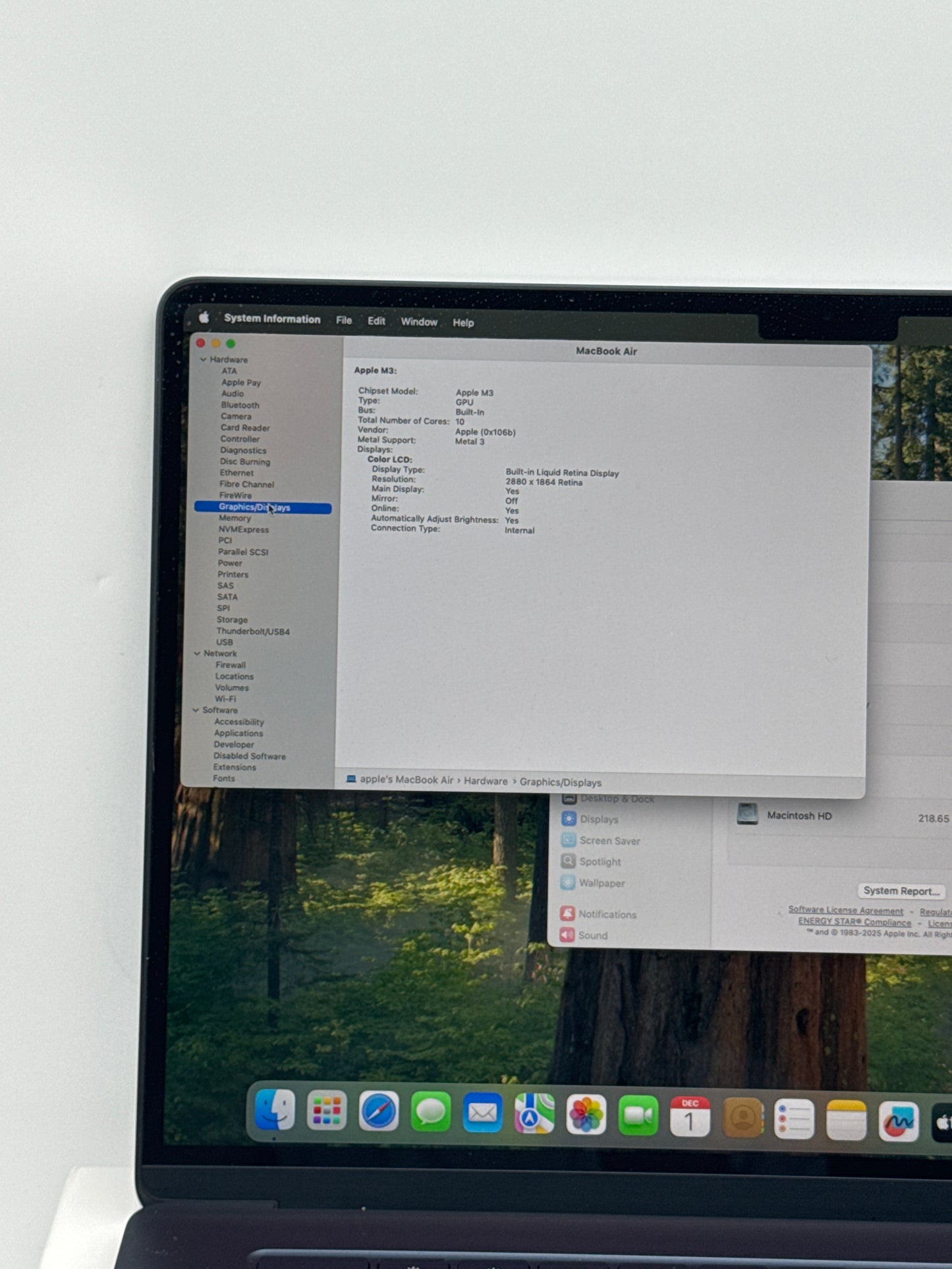 2024 Apple MacBook Air 15.3" A3114 M3 8C-CPU 10C-GPU 8GB RAM 256 SSD Midnight