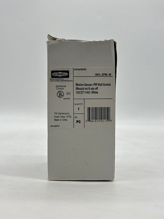 New HUBBELL IWS-ZPM-W Motion Sensor PIR Wall Switches