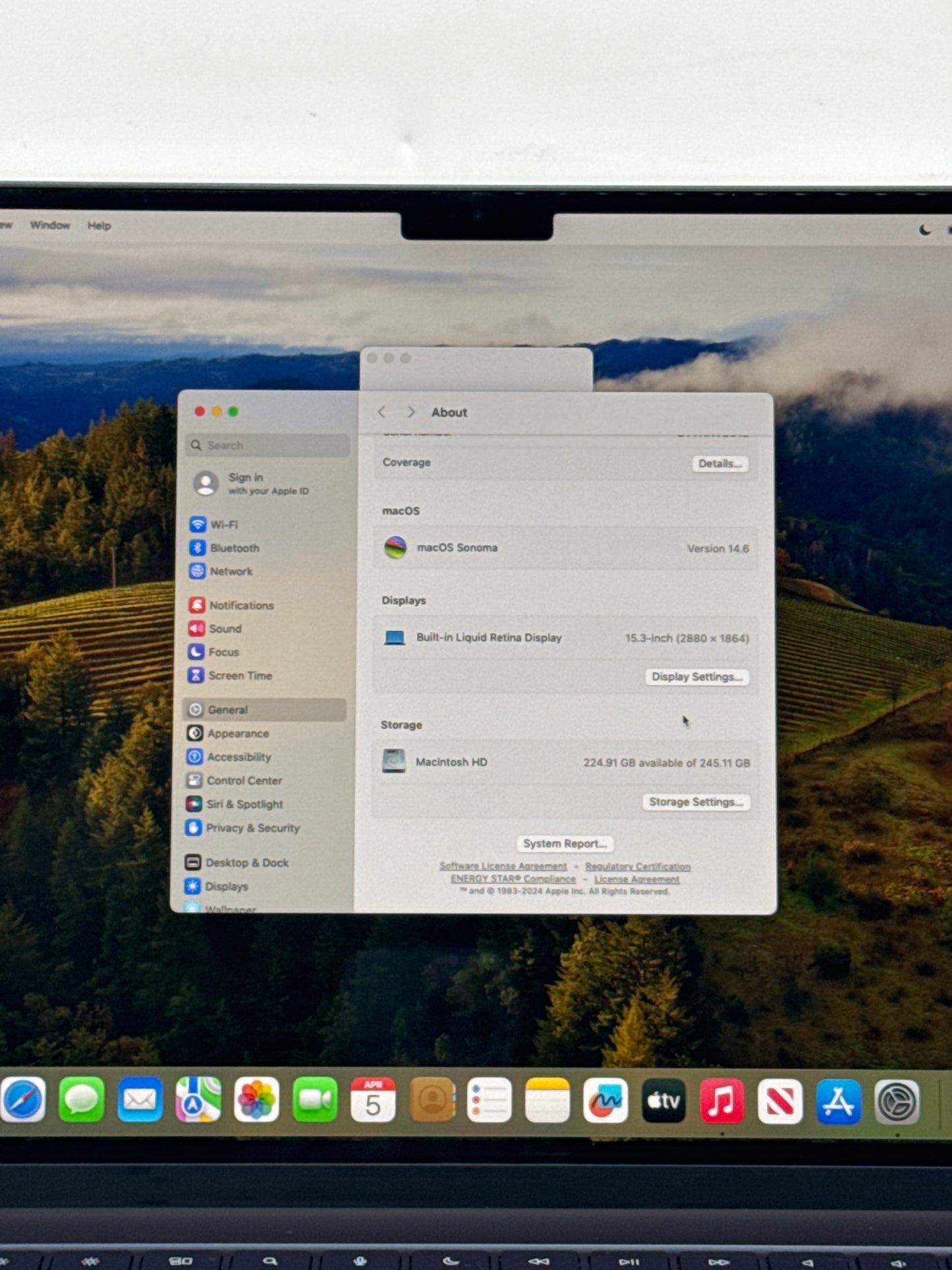 2023 Apple MacBook Air 15.3" A2941 M2 8C-CPU 10C-GPU 8GB RAM 256GB SSD 100% BH