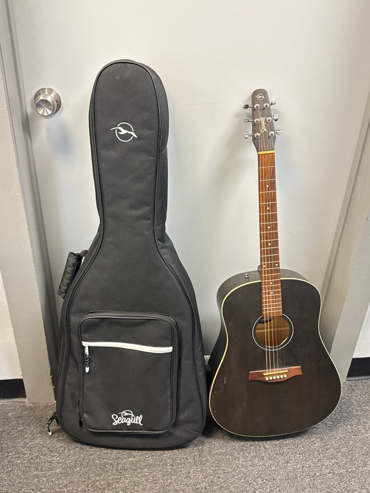 Seagull S6 Faded Black Acoustic Guitar with Cover