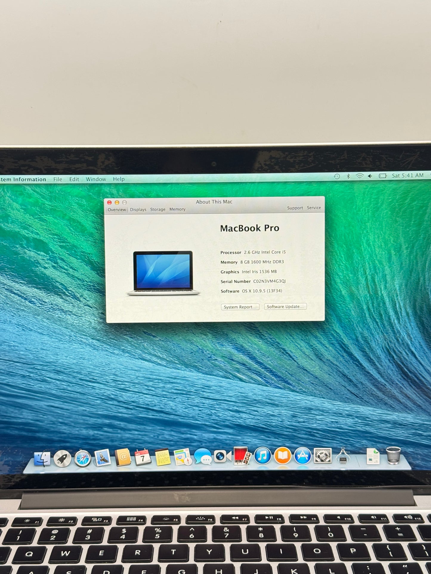 Apple MacBook Pro 13 Inch A1502 2014 Core i5 8GB 256GB Silver