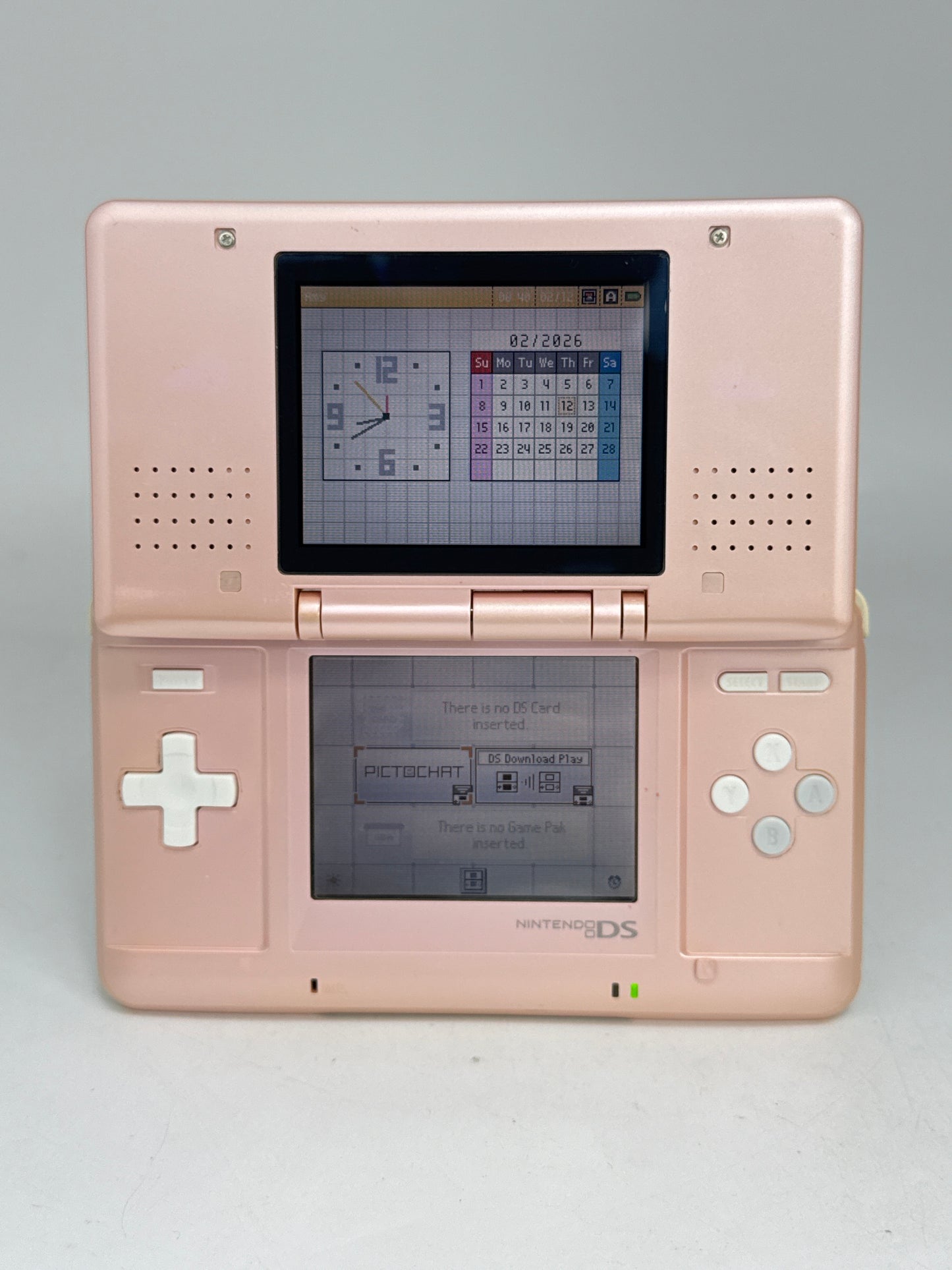 Nintendo DS Original NTR-001 Pink Console Only #167 Cracked Case UNTESTED AS IS