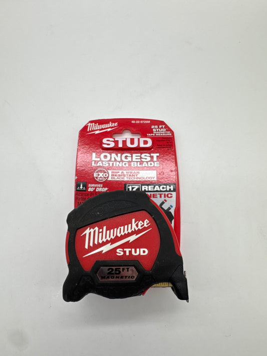 Milwaukee 25 Ft. X 1-5/16 in. Gen II STUD Magnetic Tape Measure 48-22-9725M New