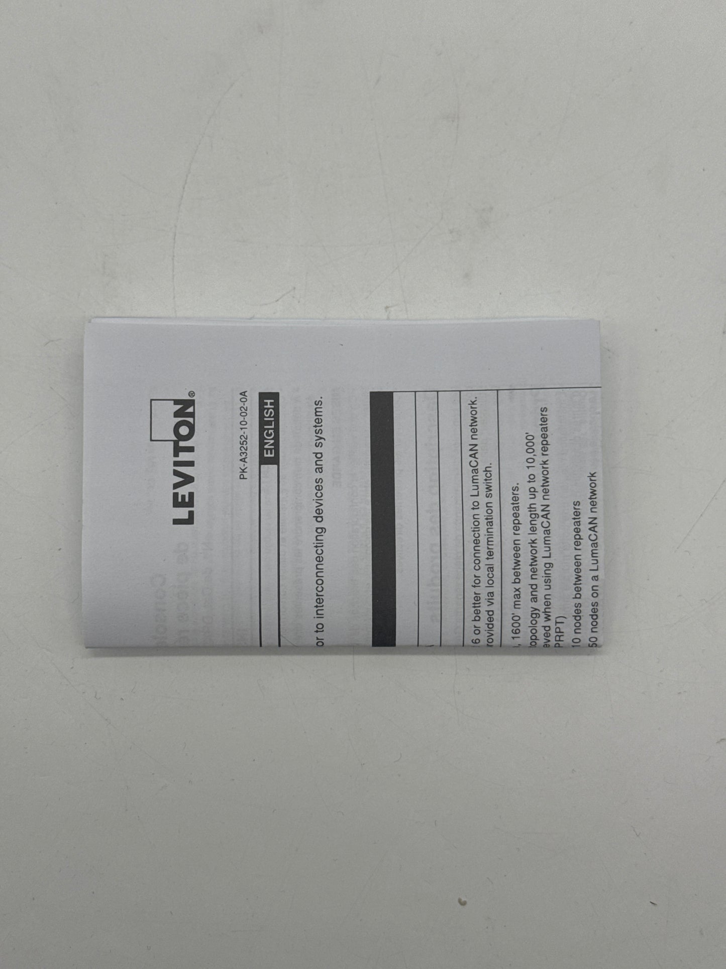 LEVITON DRKDN-C4W GM DRC ROOM CONTROLLER LUMACAN 4 BUTTON (NEW IN BOX)