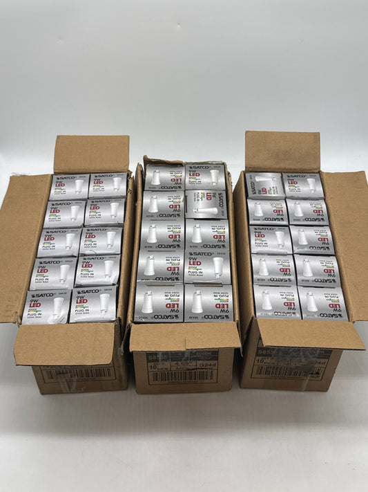 Lot of 30 New Satco S8538-9 Watt LED PL 2-Pin 4000K G24d Base Type B Ballast Bypass