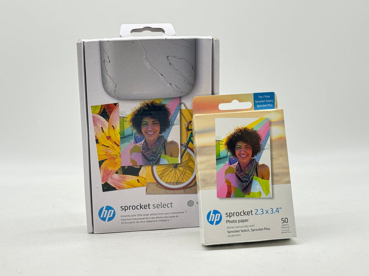 HP Sprocket Select Eclipse Photo Printer + 50 Sheets New Open Box
