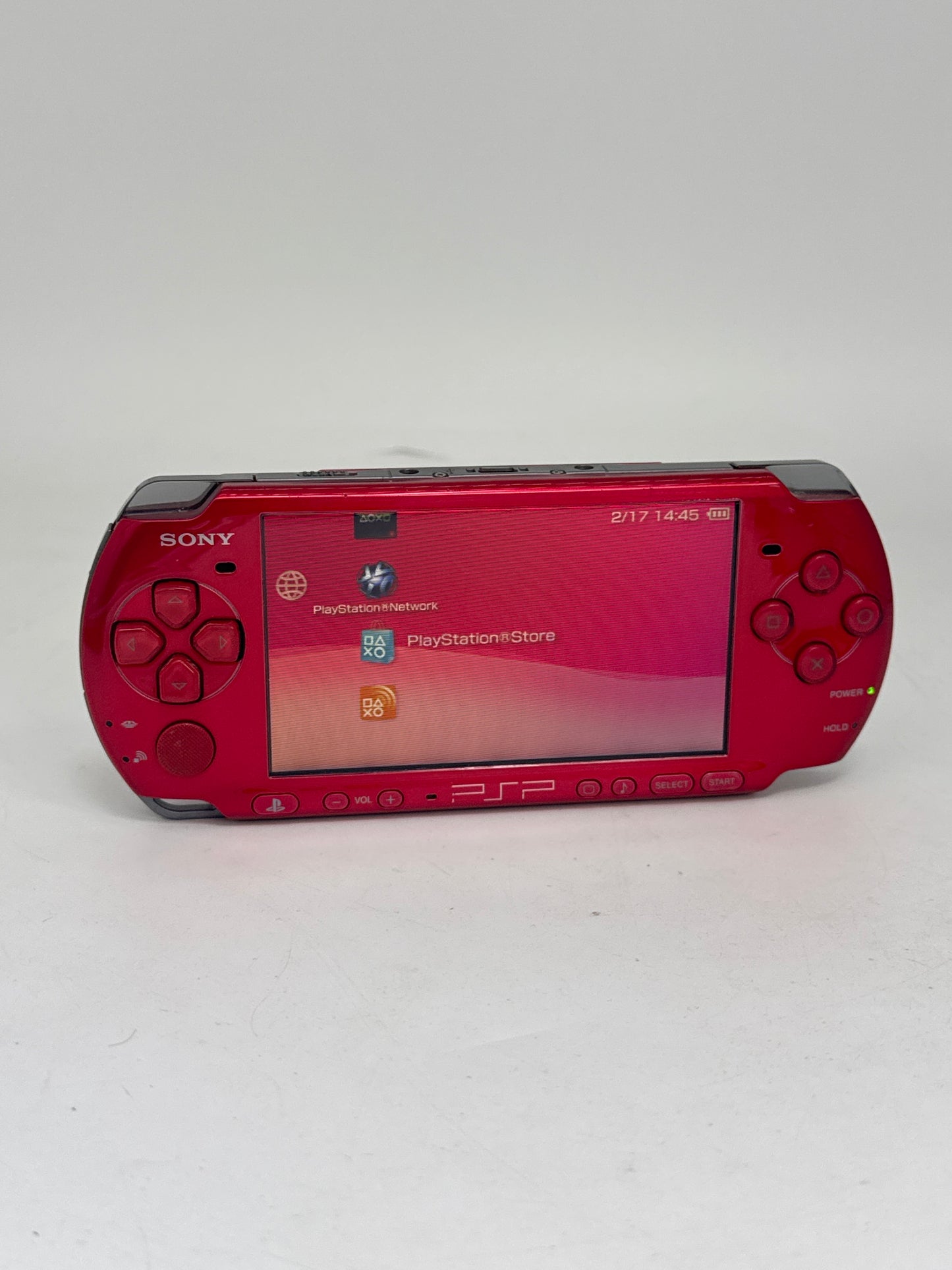 Sony PlayStation Portable PSP-3000 Red Console #370 No Back Lid AS IS