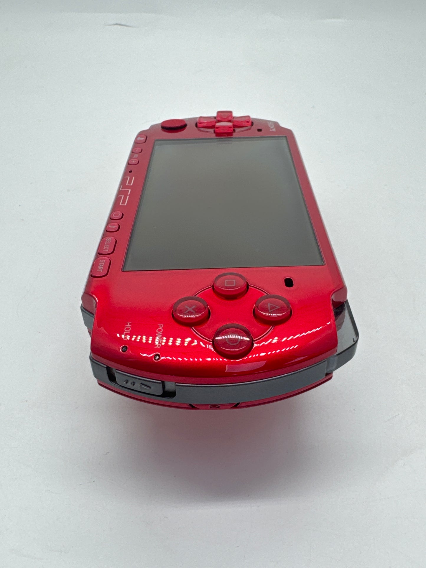Sony PSP-3000 Red Console w/ 2400mAh Battery #105 Broken Disc Drive READ AS IS
