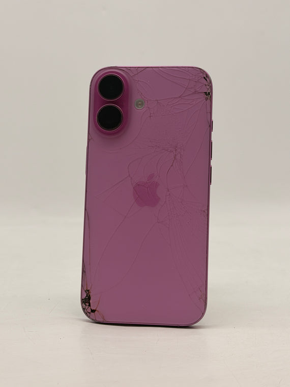 Unlocked Apple iPhone 16 A3081 128GB Pink - Cracked Read!