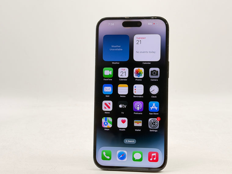 Unlocked Apple iPhone 14 Pro Max A2651 128GB Space Black - Cracked Screen