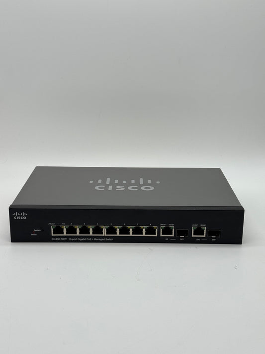 Cisco SG300-10PP 10-Port Gigabit Ethernet Switch - No Power Cable