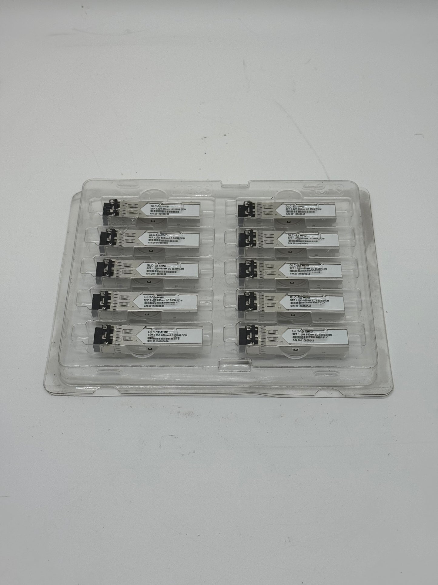 Lot of 10 Cisco GLC-SX-MMD SFP Transceiver Module Silver - New Open Box