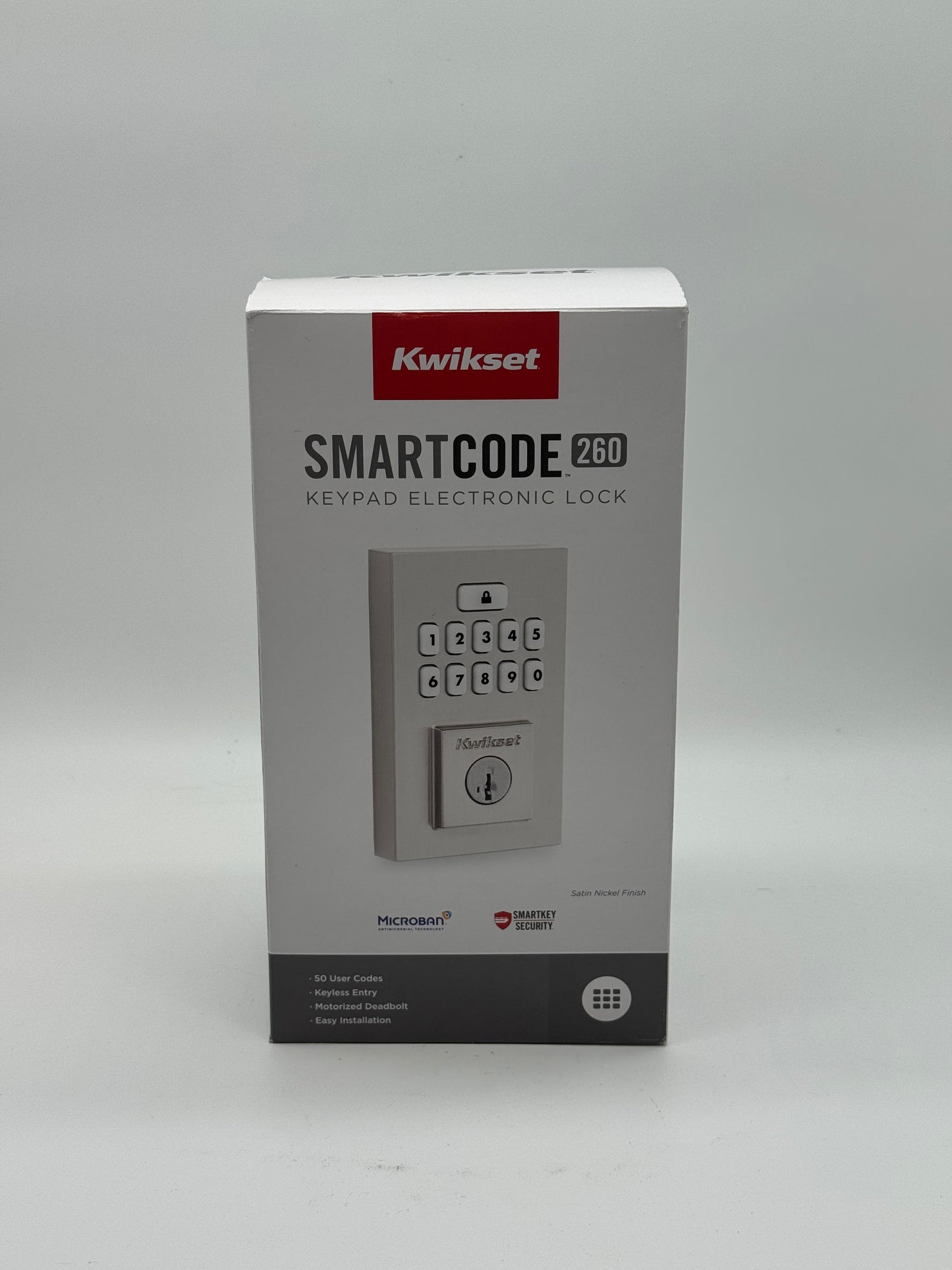 New Kwikset SmartCode 260 Satin Nickel Keypad Single Cylinder Electronic Deadbolt