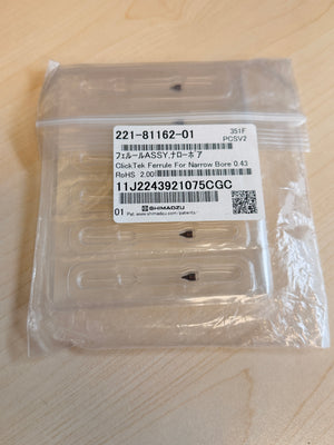 New Shimadzu 221-81162-01 ClickTek Ferrule 0.43mm Hole