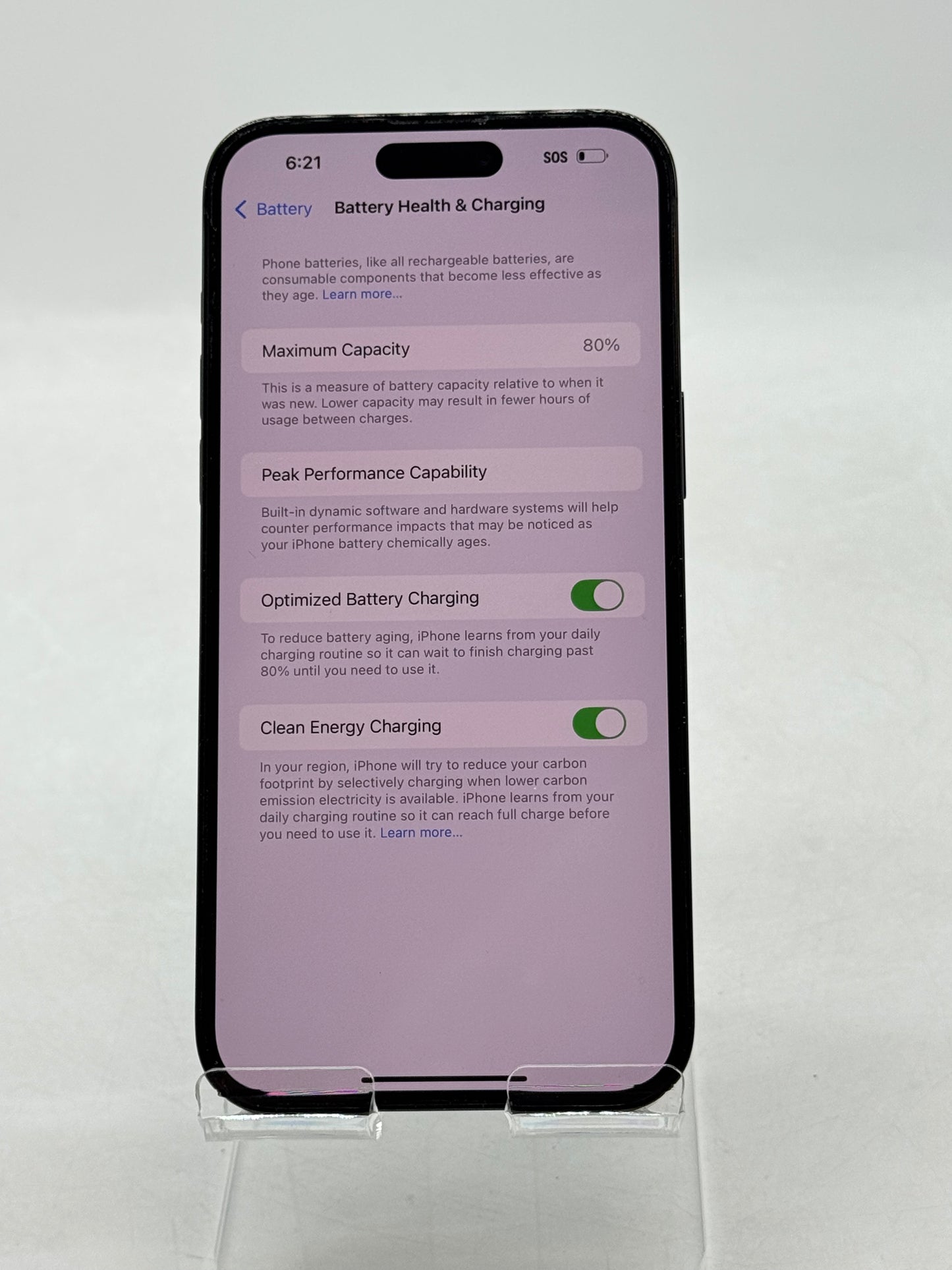 Unlocked Apple iPhone 14 Pro Max A2651 256GB Black 80% Battery Health