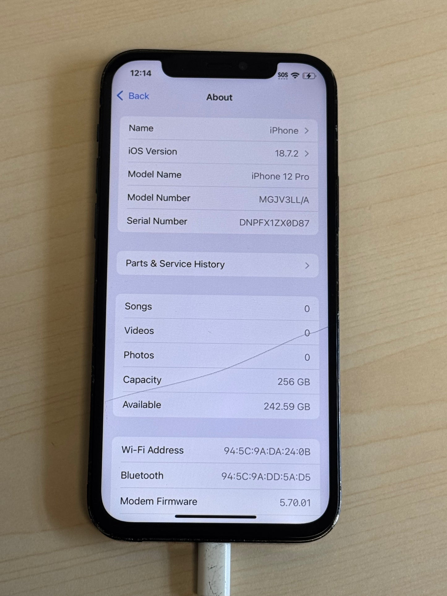 Unlocked Apple iPhone 12 Pro A2341 256GB Pacific Blue - Read!