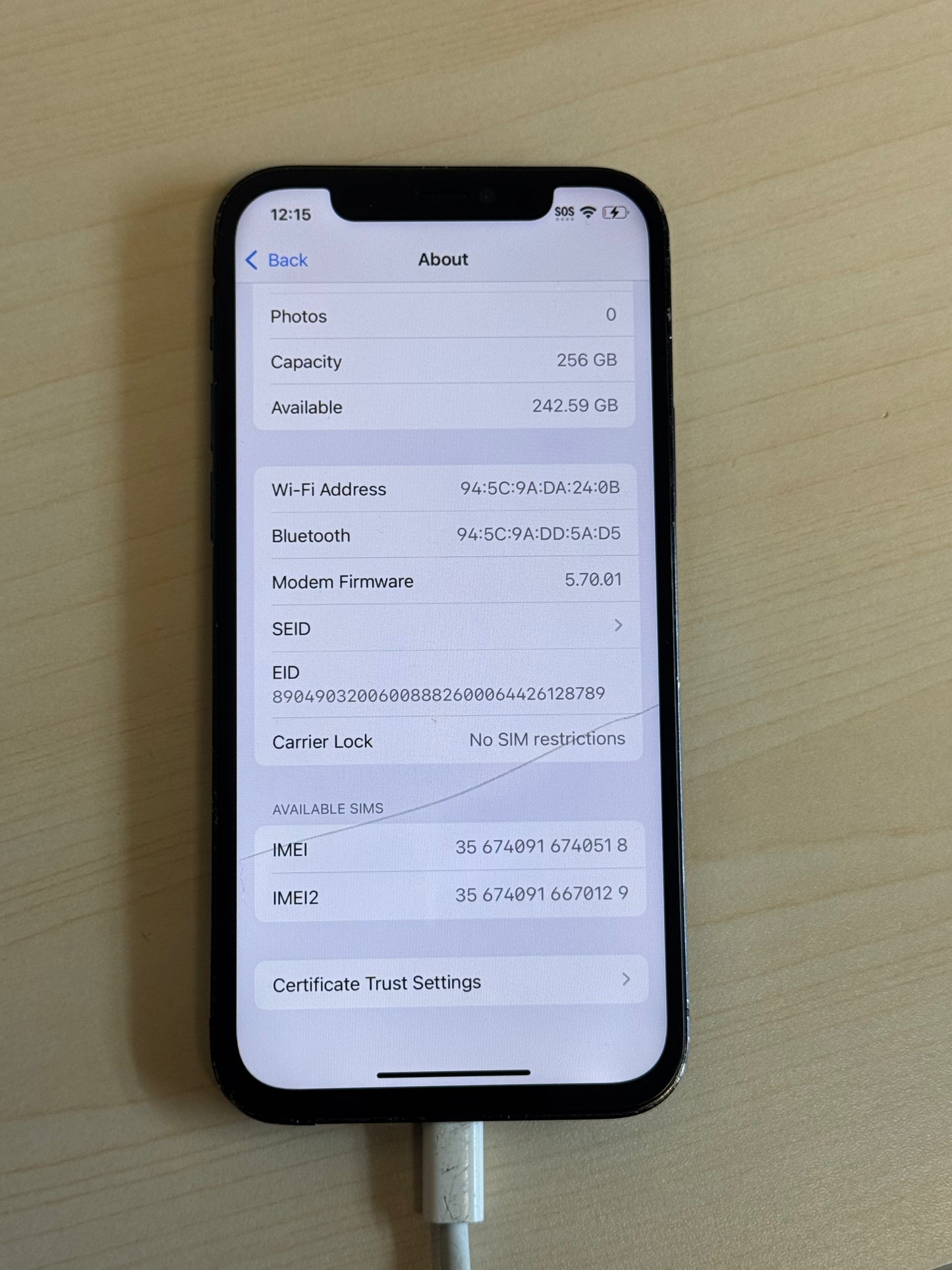 Unlocked Apple iPhone 12 Pro A2341 256GB Pacific Blue - Read!