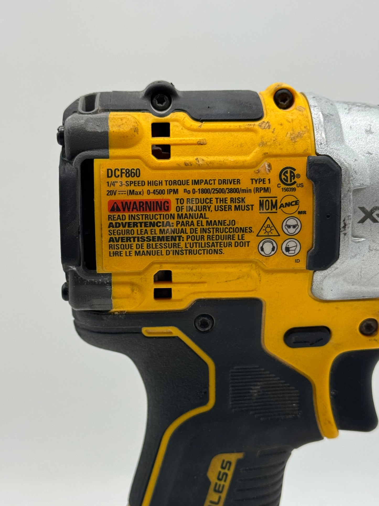 DeWalt DCF860 20V MAX Brushless 1/4" 3-Speed High Torque Impact Driver
