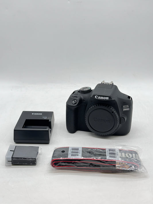 Canon EOS 2000D 24MP DSLR Camera Body Black - Mint