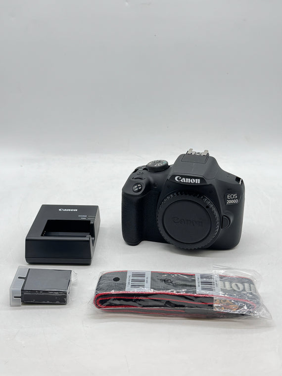 Canon EOS 2000D 24MP DSLR Camera Body Black - Mint