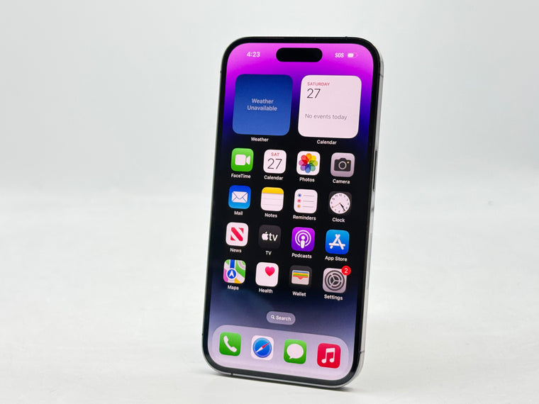 Unlocked Apple iPhone 14 Pro A2650 128GB Deep Purple 82% Battery Health