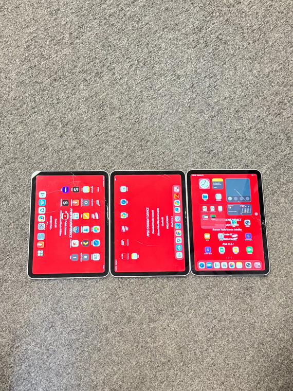 Lot of 3 Apple iPad 10th Gen 10.9" A2696 64GB Wi-Fi - Cracked Read!