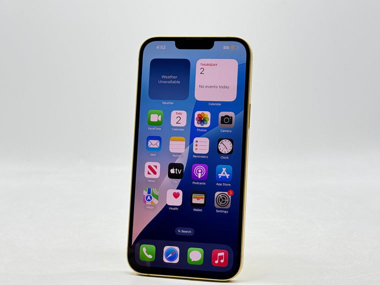 Unlocked Apple iPhone 14 Plus A2632 128GB Yellow 82% BH - Cracked Back
